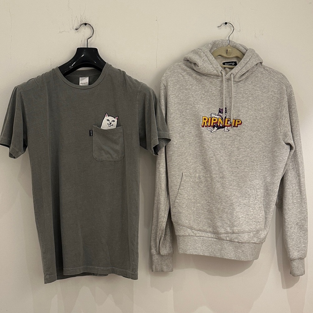 RIPNDIP Bundle – Pocket Cat Tee + Logo Hoodie – Streetwear Set